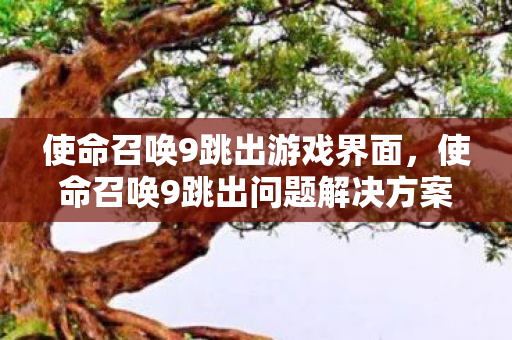 使命召唤9跳出游戏界面，使命召唤9跳出问题解决方案