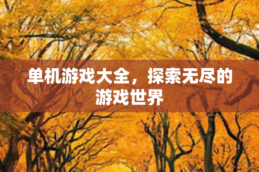 单机游戏大全，探索无尽的游戏世界