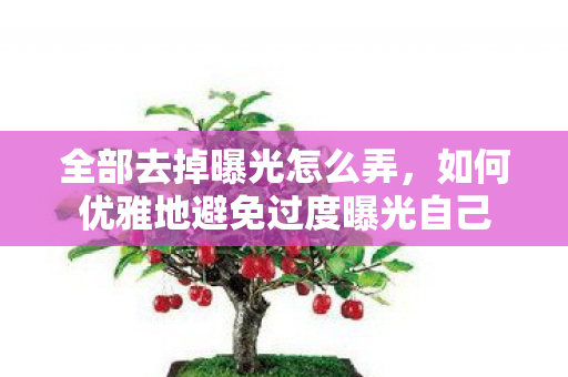 全部去掉曝光怎么弄，如何优雅地避免过度曝光自己