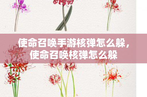 使命召唤手游核弹怎么躲，使命召唤核弹怎么躲