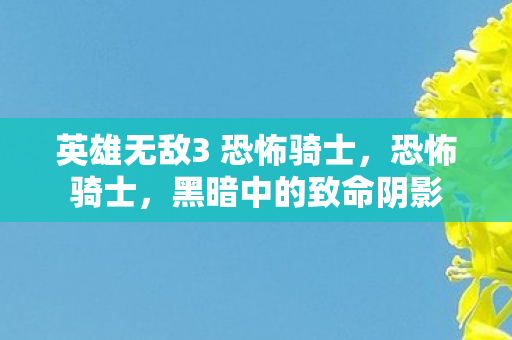 英雄无敌3 恐怖骑士，恐怖骑士，黑暗中的致命阴影