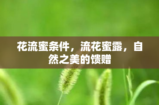 花流蜜条件，流花蜜露，自然之美的馈赠