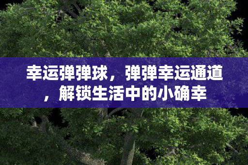 幸运弹弹球，弹弹幸运通道，解锁生活中的小确幸