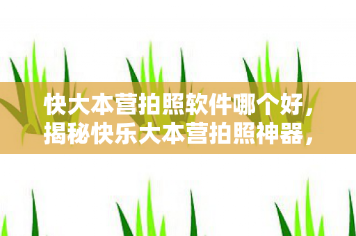 快大本营拍照软件哪个好，揭秘快乐大本营拍照神器，打造明星同款美照，你也能做到！