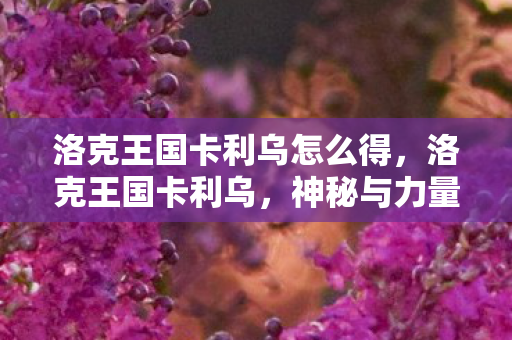 洛克王国卡利乌怎么得，洛克王国卡利乌，神秘与力量的化身