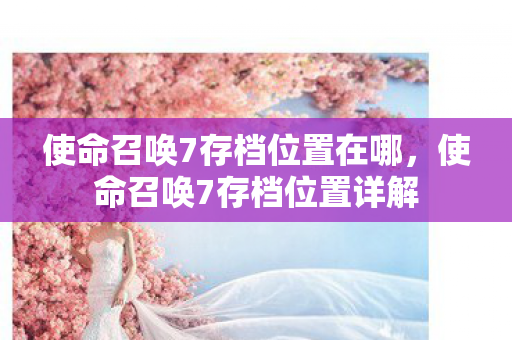 使命召唤7存档位置在哪，使命召唤7存档位置详解