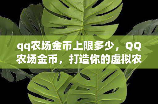 qq农场金币上限多少，QQ农场金币，打造你的虚拟农场财富帝国