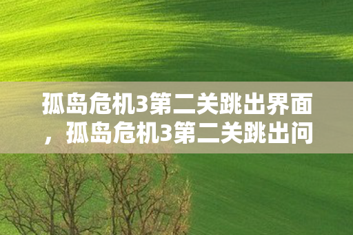 孤岛危机3第二关跳出界面，孤岛危机3第二关跳出问题解决方案