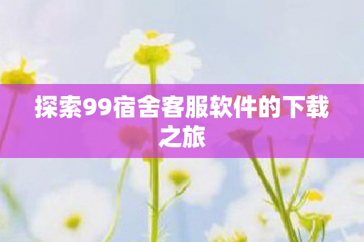 探索99宿舍客服软件的下载之旅
