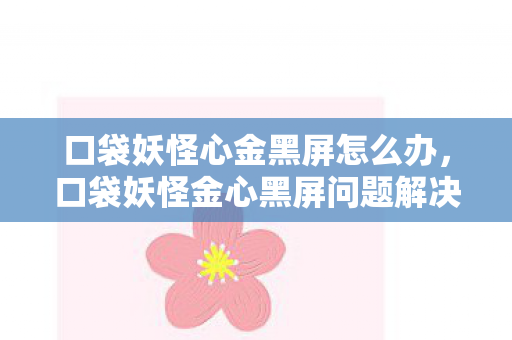 口袋妖怪心金黑屏怎么办，口袋妖怪金心黑屏问题解决方案