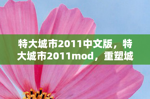 特大城市2011中文版，特大城市2011mod，重塑城市天际线的梦想