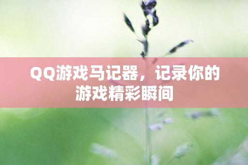 QQ游戏马记器，记录你的游戏精彩瞬间