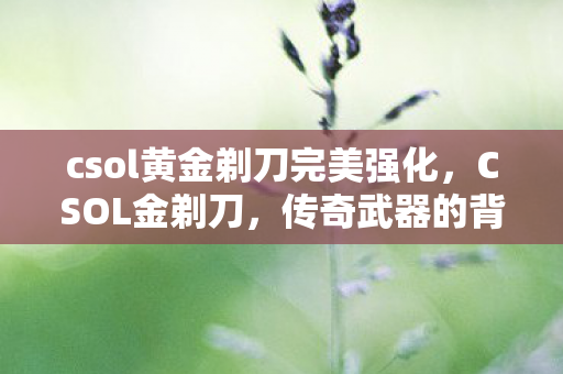 csol黄金剃刀完美强化，CSOL金剃刀，传奇武器的背后故事