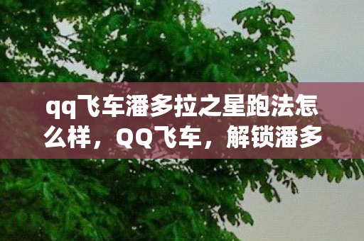 qq飞车潘多拉之星跑法怎么样,QQ飞车,解锁潘多拉之星的神秘跑法 qq飞车潘多拉之星跑法怎么样,QQ飞车,解锁潘多拉之星的神秘跑法
