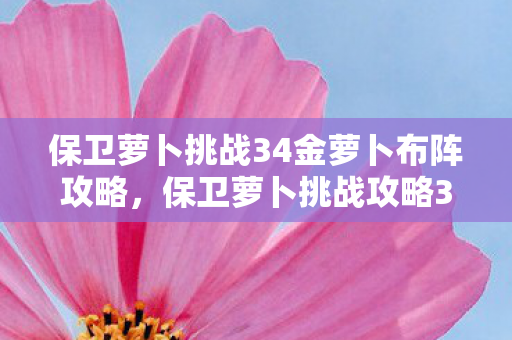 保卫萝卜挑战34金萝卜布阵攻略，保卫萝卜挑战攻略34金萝卜