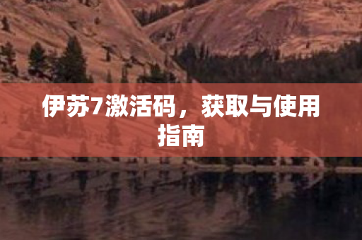 伊苏7激活码，获取与使用指南
