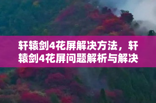 轩辕剑4花屏解决方法，轩辕剑4花屏问题解析与解决指南
