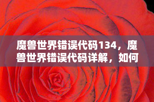 魔兽世界错误代码134,魔兽世界错误代码详解,如何快速解决游戏常见问题 魔兽世界错误代码134,魔兽世界错误代码详解,如何快速解决游戏常见问题