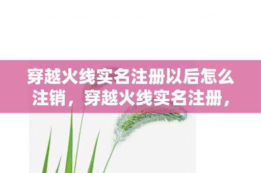 穿越火线实名注册以后怎么注销图片