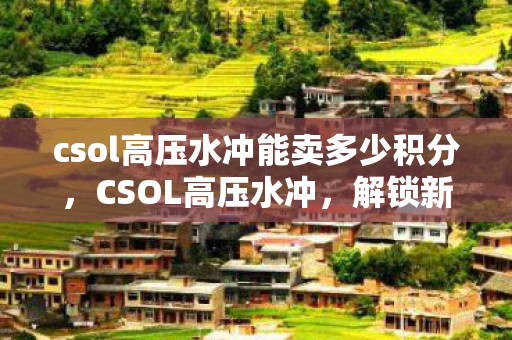 csol高压水冲能卖多少积分，CSOL高压水冲，解锁新武器，挑战极限！