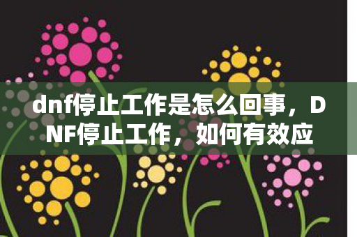 dnf停止工作是怎么回事，DNF停止工作，如何有效应对游戏闪退问题