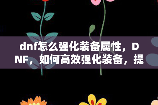 dnf怎么强化装备属性，DNF，如何高效强化装备，提升你的战斗力