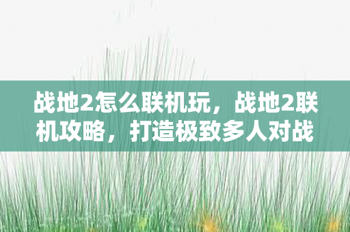 打造极致多人对战体验图片