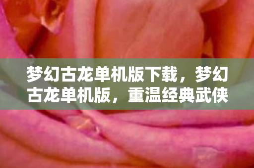 梦幻古龙单机版下载,梦幻古龙单机版,重温经典武侠的单机之旅 梦幻古龙单机版下载,梦幻古龙单机版,重温经典武侠的单机之旅