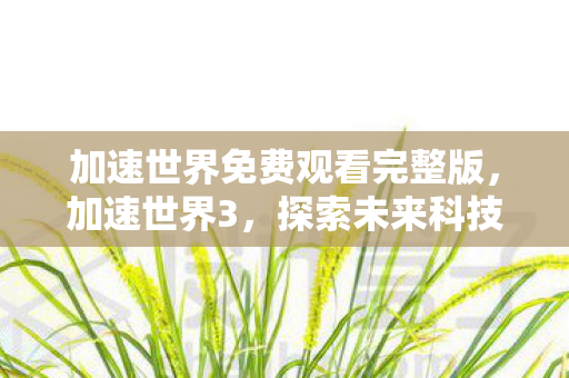 加速世界免费观看完整版,加速世界3,探索未来科技的无限可能 加速世界免费观看完整版,加速世界3,探索未来科技的无限可能