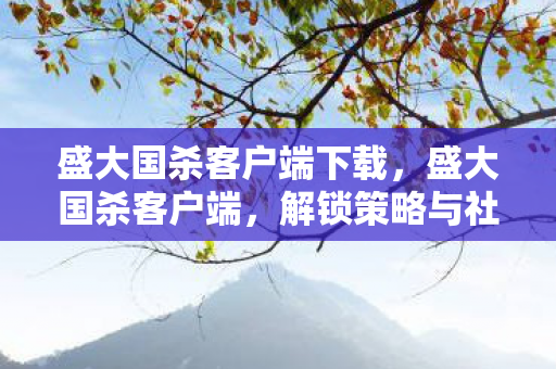 盛大国杀客户端下载,盛大国杀客户端,解锁策略与社交的完美结合 盛大国杀客户端下载,盛大国杀客户端,解锁策略与社交的完美结合