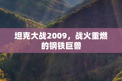坦克大战2009,战火重燃的钢铁巨兽 坦克大战2009,战火重燃的钢铁巨兽