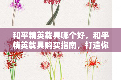 和平精英载具哪个好，和平精英载具购买指南，打造你的专属移动堡垒