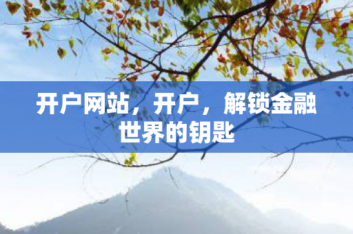 开户网站，开户，解锁金融世界的钥匙
