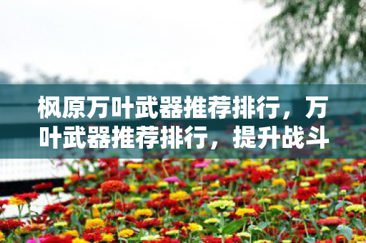 枫原万叶武器推荐排行，万叶武器推荐排行，提升战斗力的关键选择