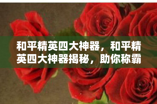 和平精英四大神器，和平精英四大神器揭秘，助你称霸游戏战场