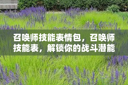 召唤师技能表情包,召唤师技能表,解锁你的战斗潜能 召唤师技能表情包,召唤师技能表,解锁你的战斗潜能