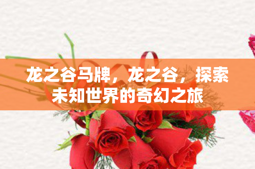 龙之谷马牌，龙之谷，探索未知世界的奇幻之旅