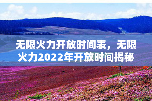 无限火力2022年开放时间揭秘图片