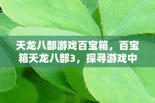 天龙八部游戏百宝箱，百宝箱天龙八部3，探寻游戏中的无尽奥秘与魅力