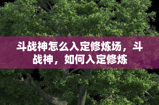 斗战神怎么入定修炼场，斗战神，如何入定修炼