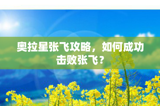 奥拉星张飞攻略,如何成功击败张飞? 奥拉星张飞攻略,如何成功击败张飞?