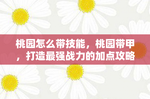桃园怎么带技能,桃园带甲,打造最强战力的加点攻略 桃园怎么带技能,桃园带甲,打造最强战力的加点攻略