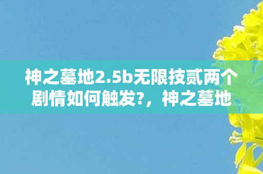 神之墓地2.5b无限技贰两个剧情如何触发?，神之墓地2.5b，探索未知世界的奇幻之旅