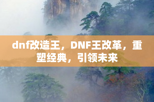 dnf改造王，DNF王改革，重塑经典，引领未来