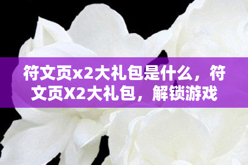符文页x2大礼包是什么,符文页X2大礼包,解锁游戏世界的无限可能 符文页x2大礼包是什么,符文页X2大礼包,解锁游戏世界的无限可能