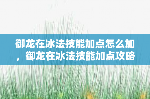 御龙在冰法技能加点怎么加,御龙在冰法技能加点攻略 御龙在冰法技能加点怎么加,御龙在冰法技能加点攻略