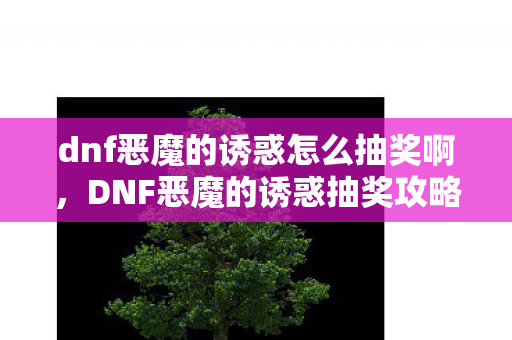 dnf恶魔的诱惑怎么抽奖啊，DNF恶魔的诱惑抽奖攻略，解锁稀有奖励的秘诀