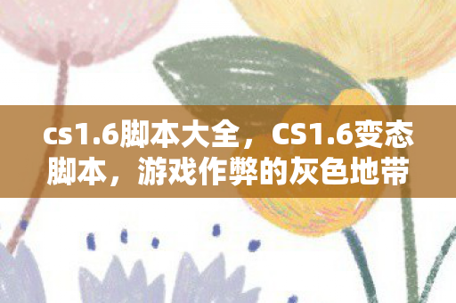 cs1.6脚本大全，CS1.6变态脚本，游戏作弊的灰色地带与道德反思