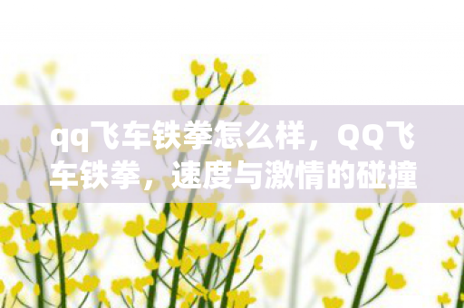 qq飞车铁拳怎么样,QQ飞车铁拳,速度与激情的碰撞 qq飞车铁拳怎么样,QQ飞车铁拳,速度与激情的碰撞