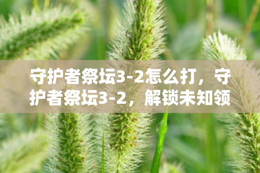守护者祭坛3-2怎么打,守护者祭坛3-2,解锁未知领域的冒险之旅 守护者祭坛3-2怎么打,守护者祭坛3-2,解锁未知领域的冒险之旅